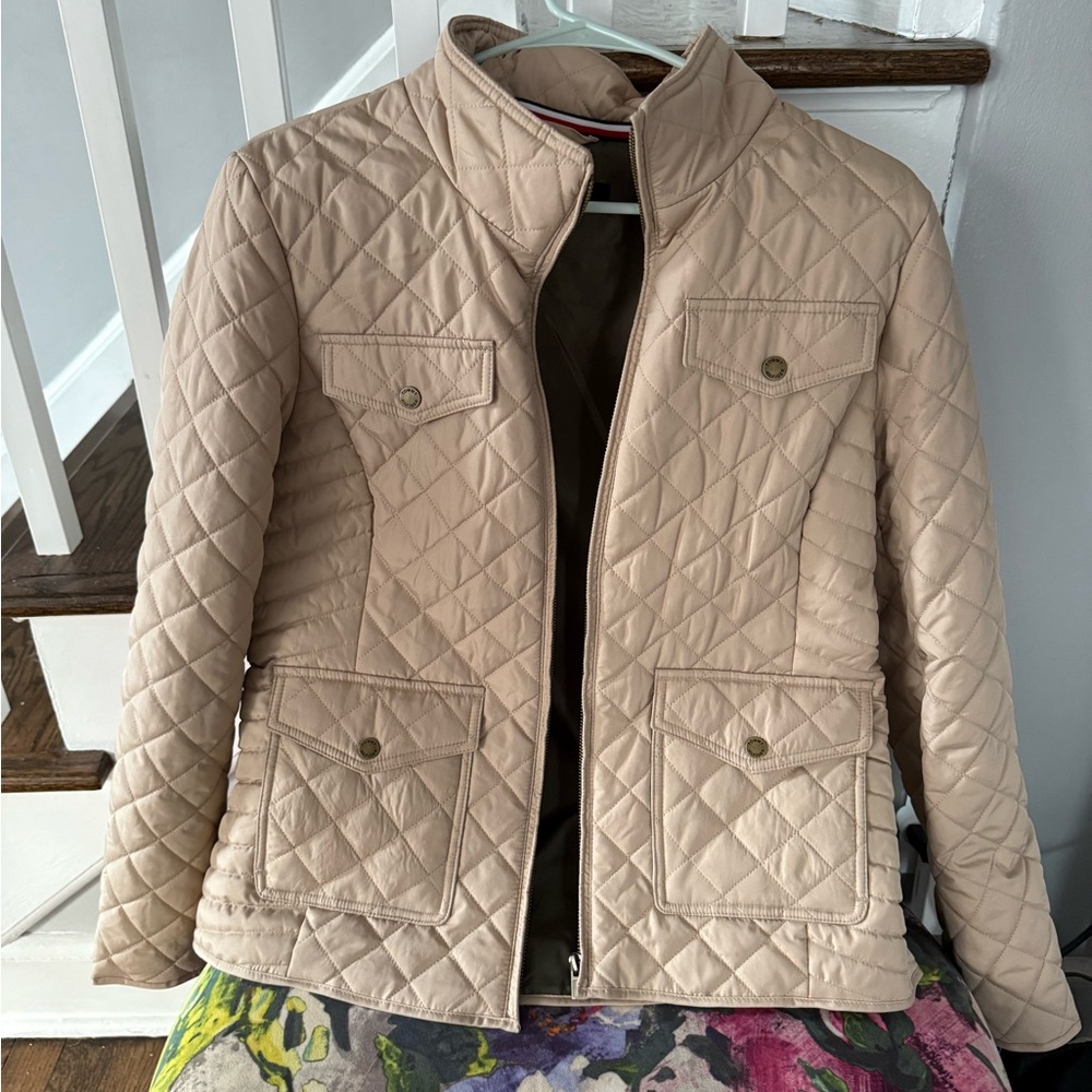Tommy Hilfiger Quilted Beige Utility Jacket